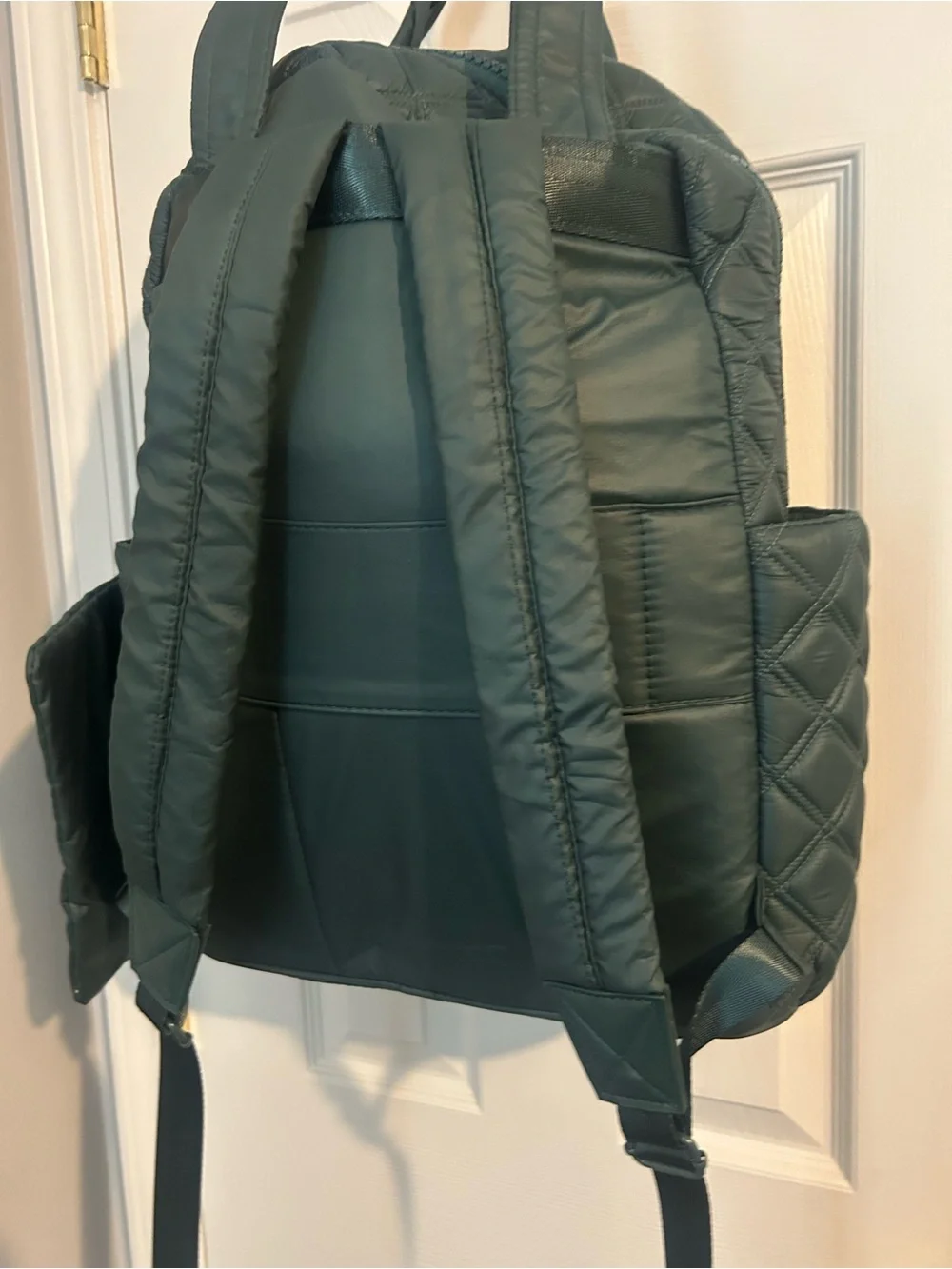 Joan & David Diamond Quilted Puffer Nylon Workbook Backpack